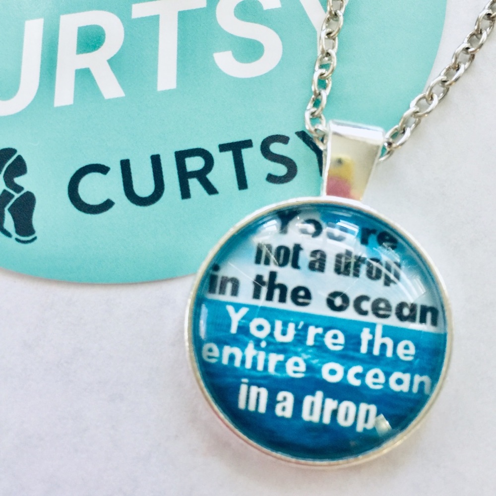 Ocean Quote 3D Necklace. NEW!